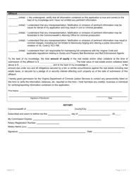 Bail Bondsman - Property Collateral Verification Form - Virginia, Page 3