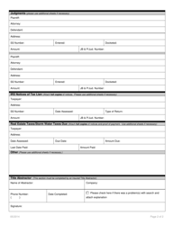 Bail Bondsman - Title Certificate Report Form - Virginia, Page 2