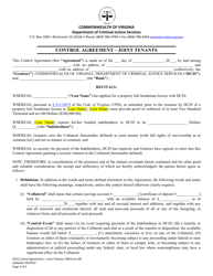 PBB Form 6 Control Agreement &quot; Joint Tenants - Virginia