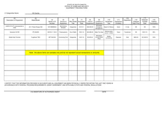 Instructions for Equipment Tracking Form - South Dakota, Page 2