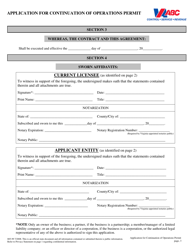 Form 805-99 Application for Continuation of Operations Permit - Virginia, Page 3