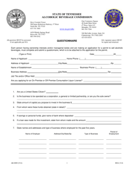 Form AB-0009 Questionnaire - Tennessee