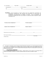 Form AB-0009 Questionnaire - Tennessee, Page 3