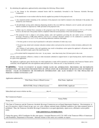 Form AB-0084 Application to Conduct Consumer Education Seminar - Tennessee, Page 2