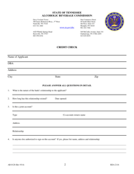 Form AB-0120 Credit Check - Tennessee, Page 2