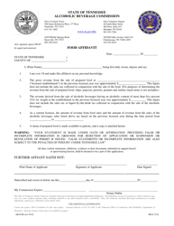 Document preview: Form AB-0106 Food Affidavit - Tennessee