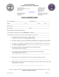 Document preview: Form AB-0115 Annual Report Form - Tennessee