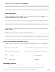 Form 700-00205 Verified Petition for Enforcement or Modification of Post-adoption Contact - Vermont, Page 2