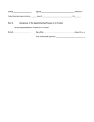 Form PC115 Petition to Remove and Replace Trustee - Vermont, Page 3