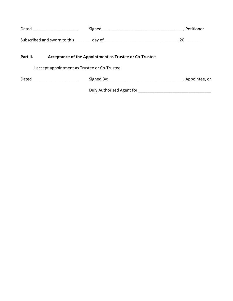 Form PC115 Petition to Remove and Replace Trustee - Vermont, Page 3