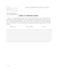 Form PC118 Motion for License to Sell - Vermont, Page 2