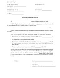 Document preview: Form PC119 Trustee's License to Sell - Vermont