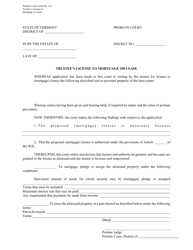 Form PC121 Trustee&#039;s License to Mortgage or Lease - Vermont