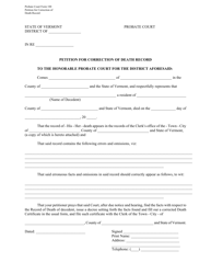 Document preview: Form PC188 Petition for Correction of Death Record - Vermont