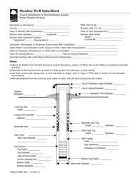 Document preview: Form 10308 Monitor Well Data Sheet - Texas