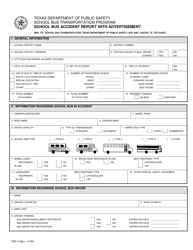 Form SBT-9 School Bus Accident Report With Advertisement - Texas