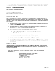 Documentation Worksheet for Determining Certificate Validity - Pennsylvania, Page 3