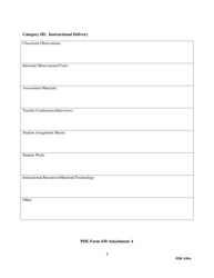 Form PDE430 Attachment A Student Teacher Assessment - Pennsylvania, Page 3