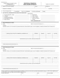 Form PLCB-1842 Individual Financial Disclosure Affidavit - Pennsylvania