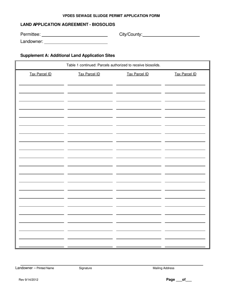 Vpdes Sewage Sludge Permit Application Form - Virginia, Page 19