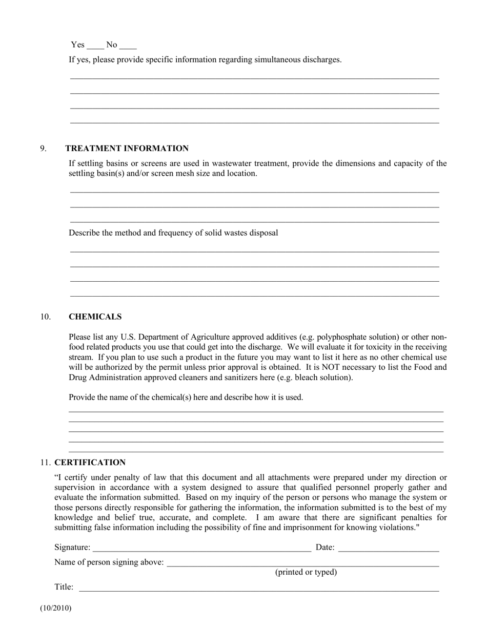 Registration Statement for the General Virginia Pollutant Discharge Elimination System (Vpdes) Permit for Seafood Processing Facilities - Virginia, Page 3