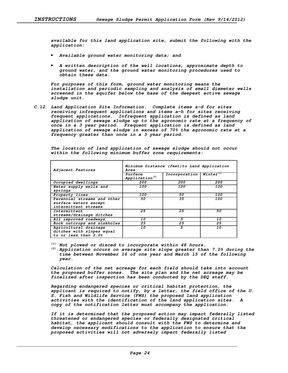 Instructions for Vpdes Sewage Sludge Permit Application Form - Virginia, Page 24