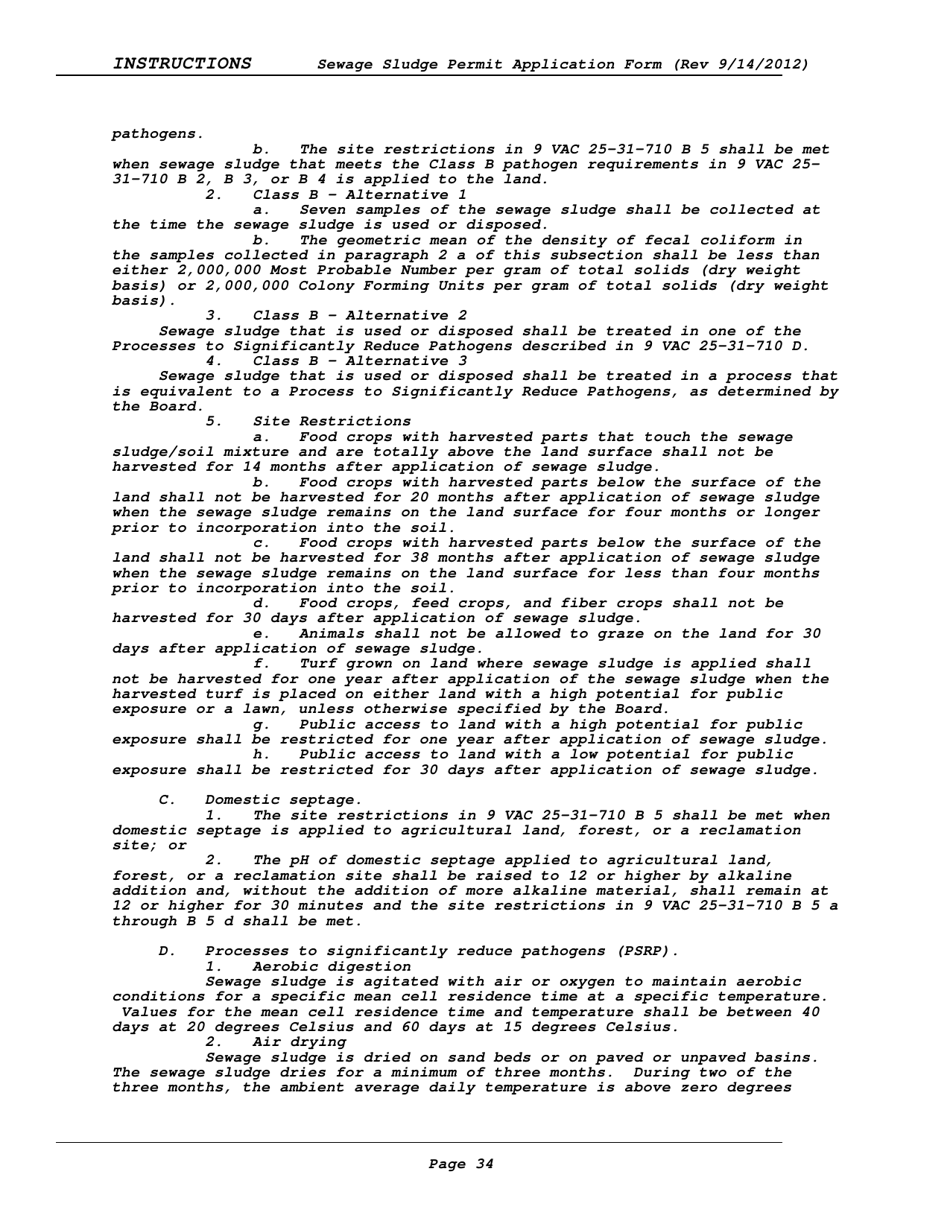 Instructions for Vpdes Sewage Sludge Permit Application Form - Virginia, Page 34