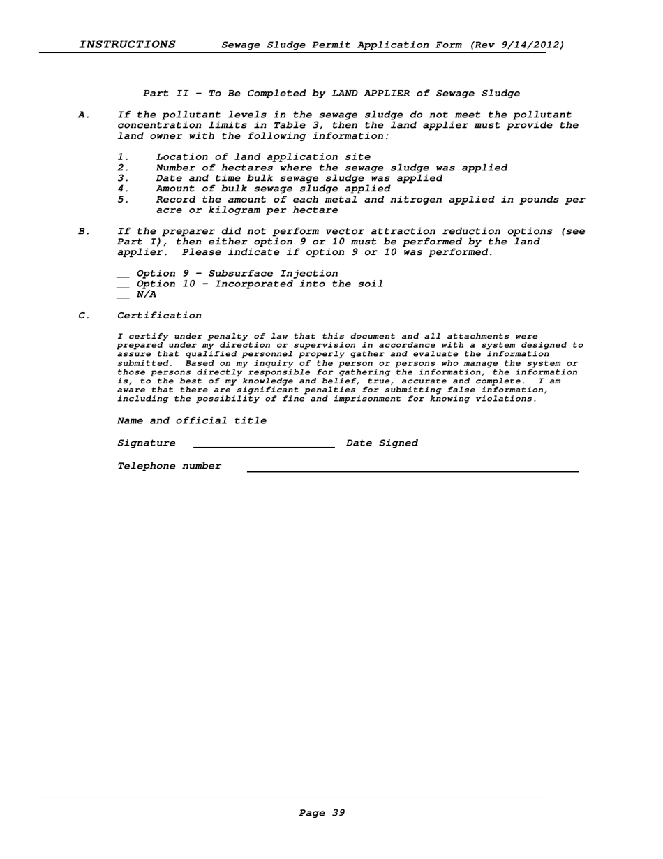 Instructions for Vpdes Sewage Sludge Permit Application Form - Virginia, Page 39