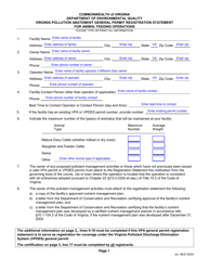 Document preview: Virginia Pollution Abatement General Permit Registration Statement for Animal Feeding Operations - Virginia