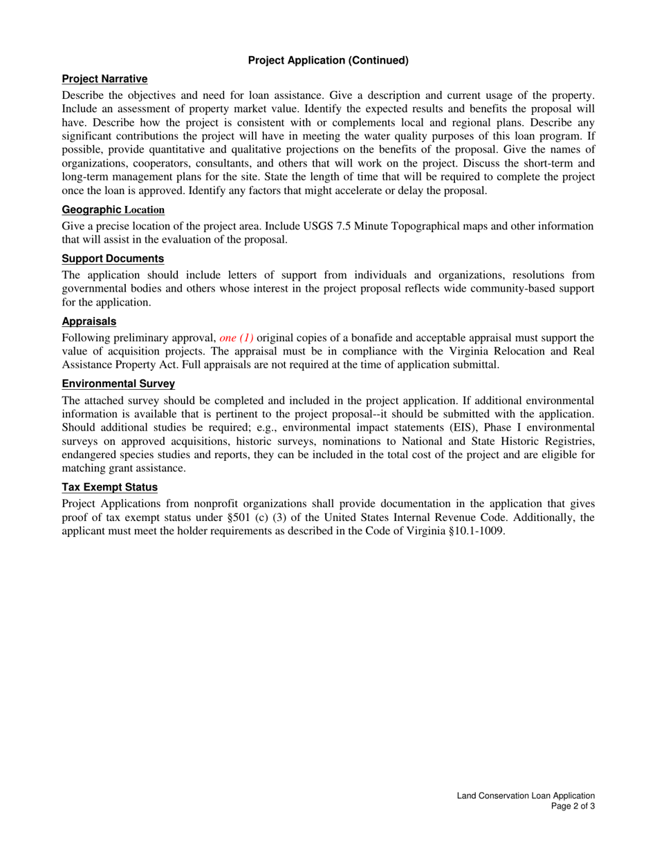 Project Application - Virginia, Page 2