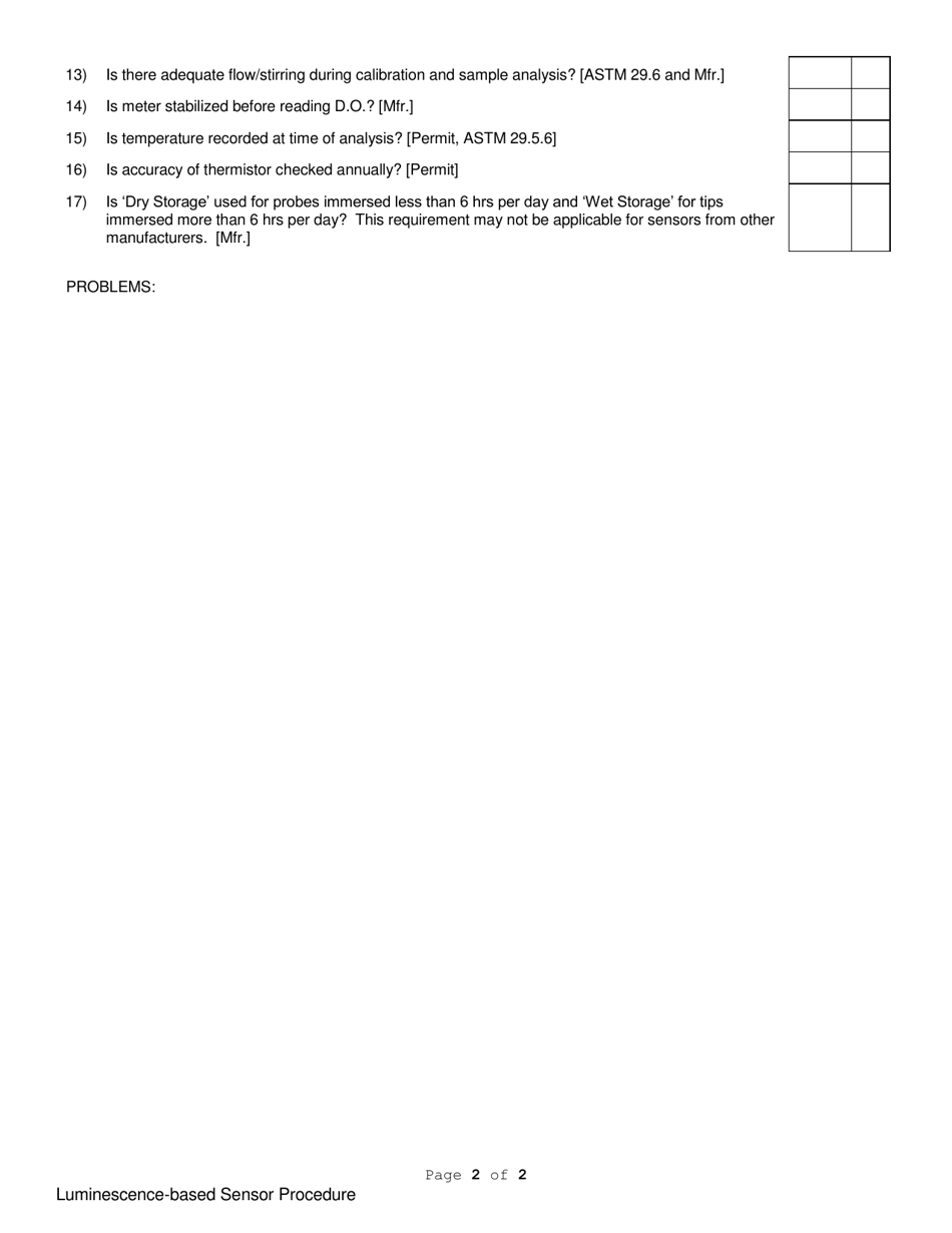 Dissolved Oxygen - Luminescence-Based Sensor Procedure - Virginia, Page 2