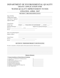 Grant Application for Water Quality Improvement Funds - Virginia