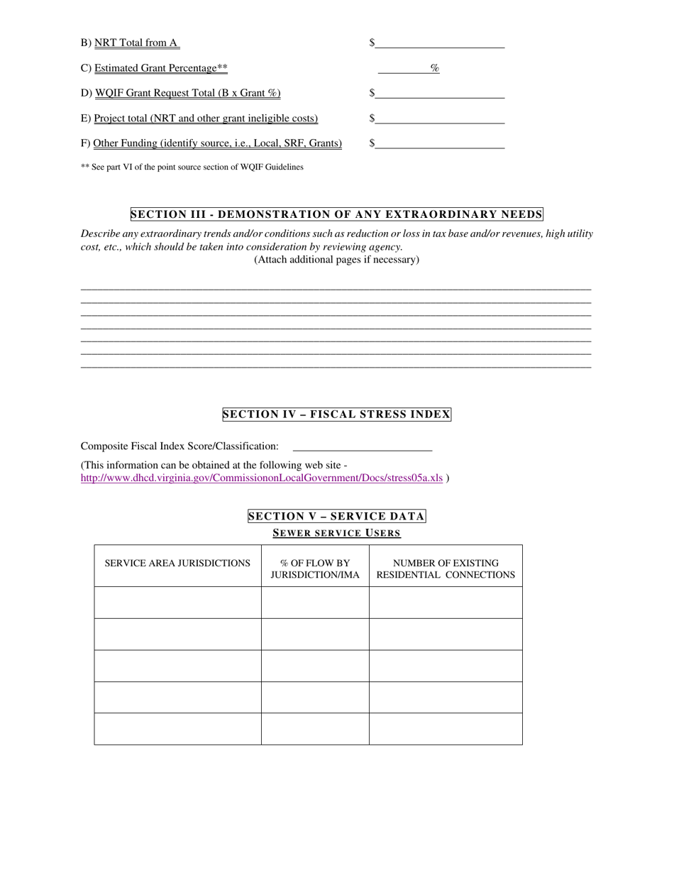 Grant Application for Water Quality Improvement Funds - Virginia, Page 2