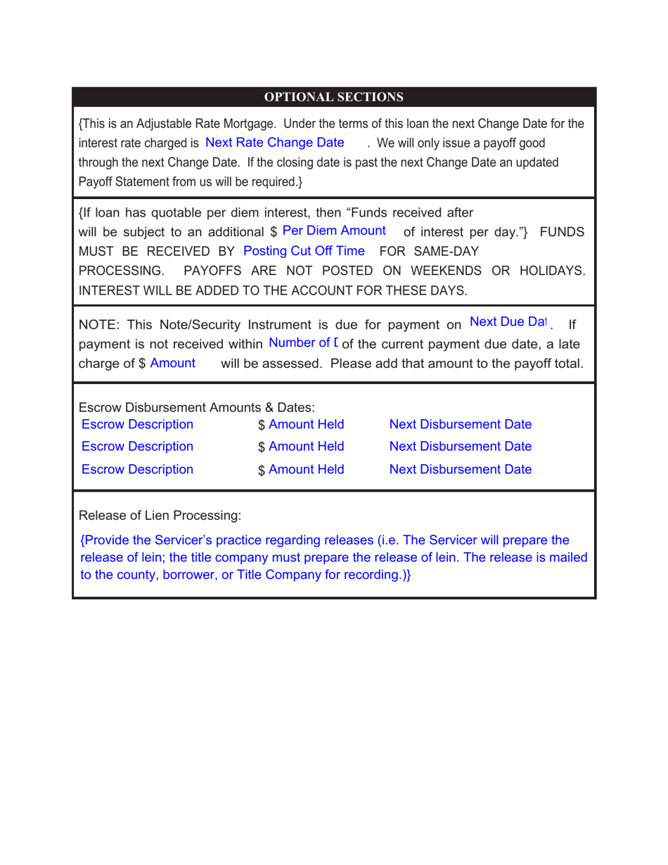 Texas Payoff Statement Form Download Fillable PDF Templateroller