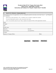 Form TCEQ-10150 Permit by Rule Applicability 106.4 Quick Checklist - Texas, Page 3
