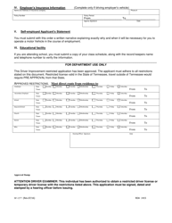 Form SF-1277 &quot;Order for Restricted License (Class D, M)&quot; - Tennessee, Page 2