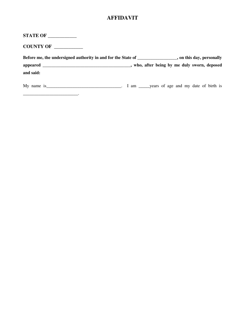 Form OIG-1 Affidavit - Texas, Page 1