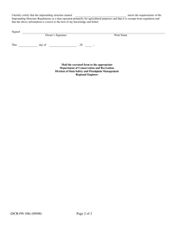 Form DCR199-106 Agricultural Exemption Report for Impounding Structures - Virginia, Page 2
