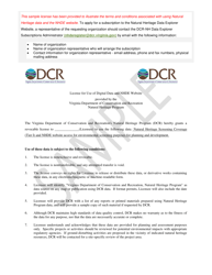 Form DCR199-006 License for Use of Digital Data and NHDE Website - Virginia