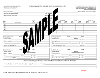 Sample Form DCR199-019 Virginia Agricultural Bmp Cost-Share Bid Solicitation Sheet - Virginia, Page 5