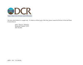 Sample Form DCR199-172 Nutrient Application Field Record Sheet - Virginia