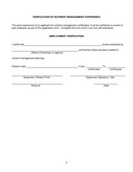 Form DCR199-111 Application for Nutrient Management Certification - Virginia, Page 5