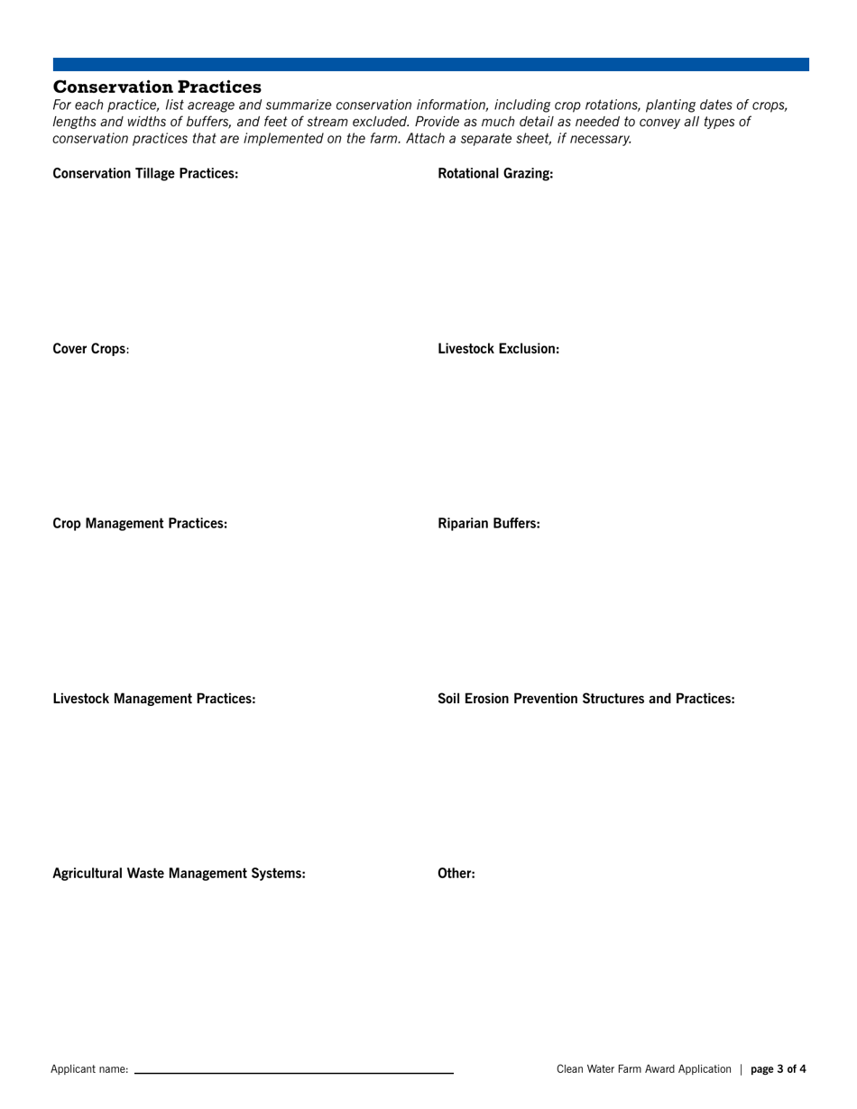 Form DCR199-007 Clean Water Farm Award Application - Virginia, Page 3