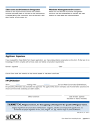 Form DCR199-007 Clean Water Farm Award Application - Virginia, Page 4