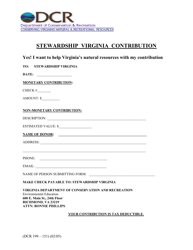 Form DCR199-151 Stewardship Virginia Contribution - Virginia