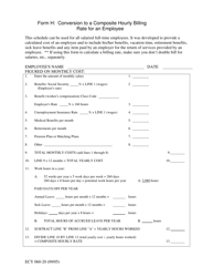 Form H (ECY060-20) &quot;Conversion to a Composite Hourly Billing Rate for an Employee&quot; - Washington