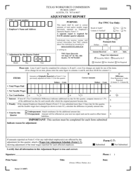 Document preview: Form C-5 Adjustment Report - Texas