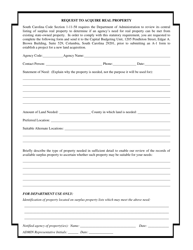 Document preview: Request to Acquire Real Property - South Carolina