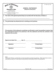 Document preview: Form SS-4517 General Partnership (Statement of Dissolution) - Tennessee