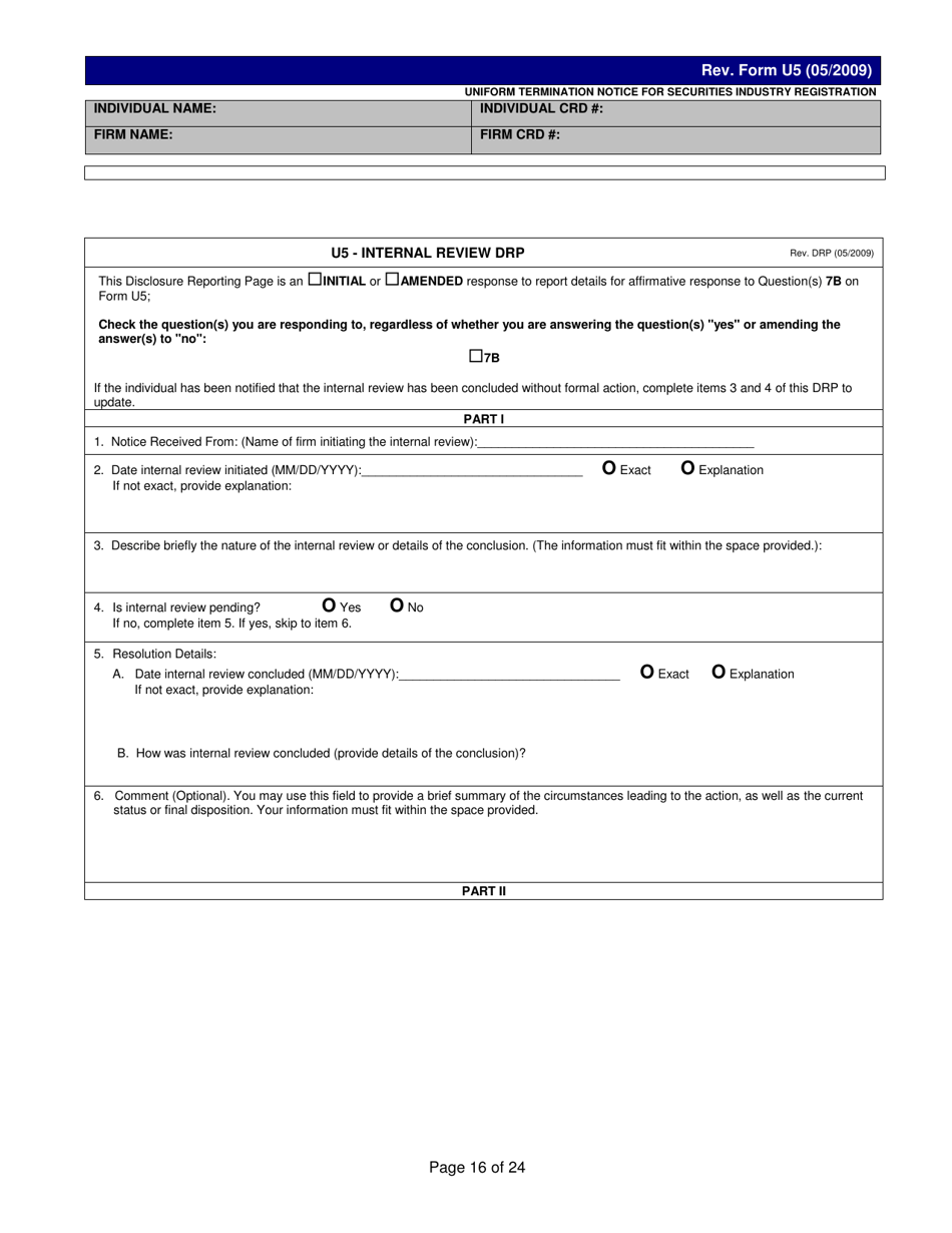 Form U5 Uniform Termination Notice for Securities Industry Registration - Tennessee, Page 16